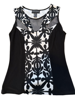 Frank Lyman black / white knit 
tank sz 6
